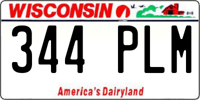 WI license plate 344PLM