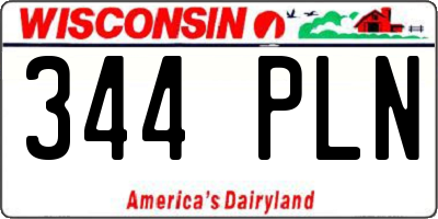 WI license plate 344PLN
