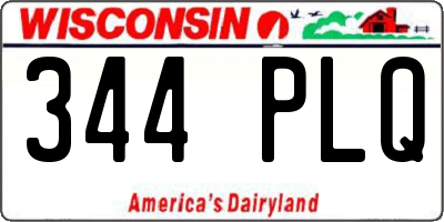 WI license plate 344PLQ