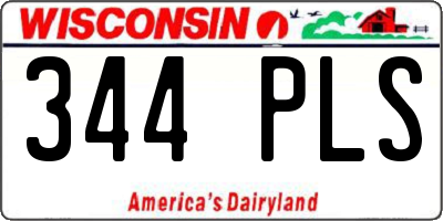 WI license plate 344PLS