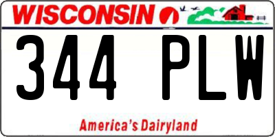 WI license plate 344PLW