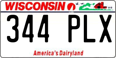 WI license plate 344PLX