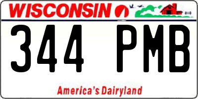 WI license plate 344PMB