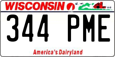 WI license plate 344PME
