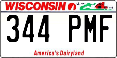 WI license plate 344PMF