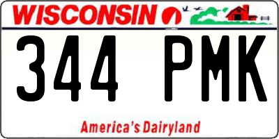 WI license plate 344PMK