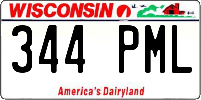 WI license plate 344PML