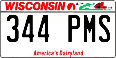 WI license plate 344PMS