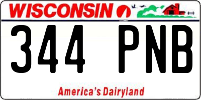 WI license plate 344PNB