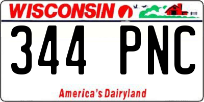 WI license plate 344PNC