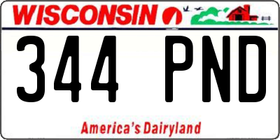 WI license plate 344PND