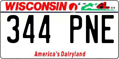WI license plate 344PNE