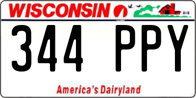WI license plate 344PPY