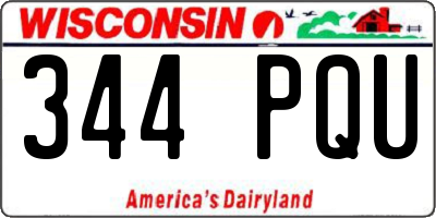 WI license plate 344PQU