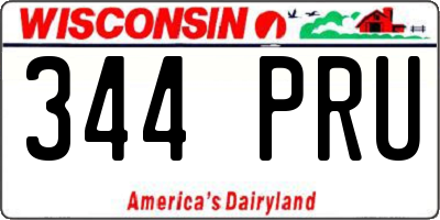 WI license plate 344PRU