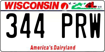 WI license plate 344PRW