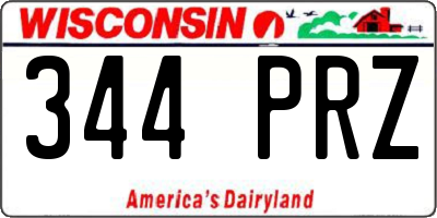 WI license plate 344PRZ