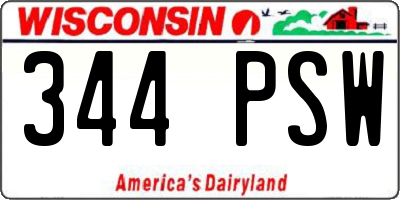 WI license plate 344PSW