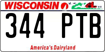 WI license plate 344PTB
