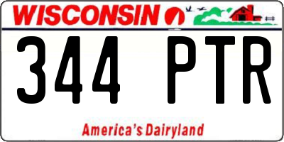 WI license plate 344PTR