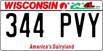 WI license plate 344PVY