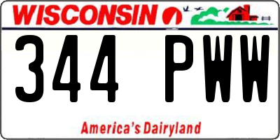 WI license plate 344PWW