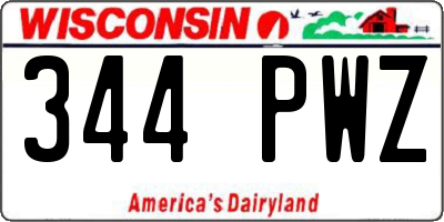 WI license plate 344PWZ