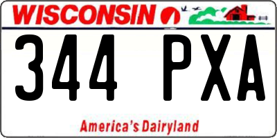 WI license plate 344PXA