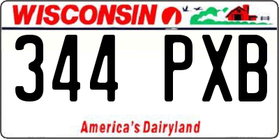 WI license plate 344PXB