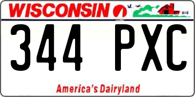 WI license plate 344PXC