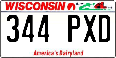WI license plate 344PXD
