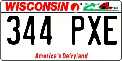 WI license plate 344PXE