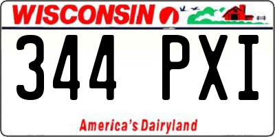 WI license plate 344PXI