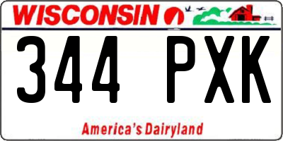 WI license plate 344PXK