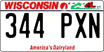 WI license plate 344PXN