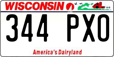 WI license plate 344PXO