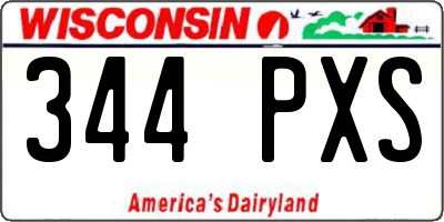WI license plate 344PXS