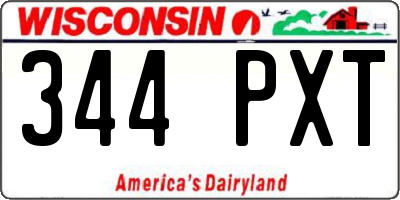 WI license plate 344PXT