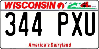 WI license plate 344PXU