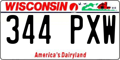WI license plate 344PXW