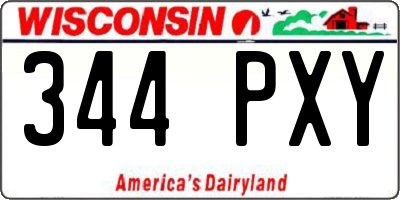 WI license plate 344PXY