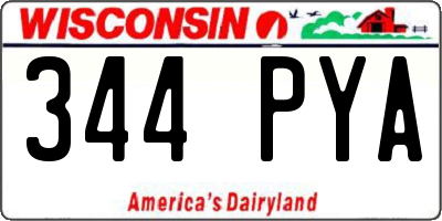 WI license plate 344PYA