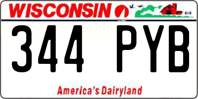 WI license plate 344PYB