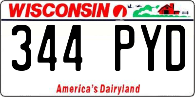 WI license plate 344PYD