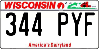 WI license plate 344PYF
