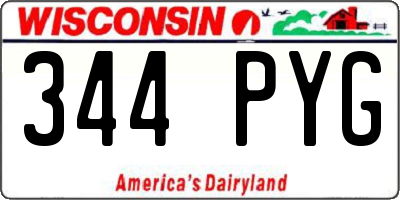 WI license plate 344PYG