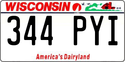 WI license plate 344PYI
