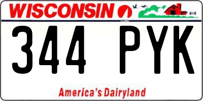 WI license plate 344PYK