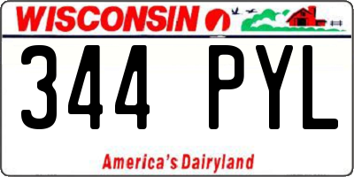 WI license plate 344PYL