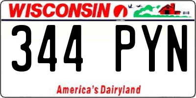 WI license plate 344PYN